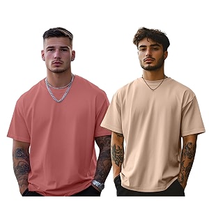 Veirdo 100 Pure Cotton Oversized Solid T-Shirt