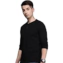 Veirdo Black Full Sleeve Henley Neck Regular