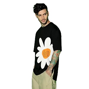 Veirdo Cotton Black Limeade Oversized Fit