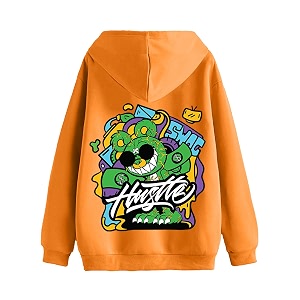 veirdo cotton fleece oversized fit black grey green blue amp orange cool amp latest aesthetic hustle monster graphic printed full sleeve hoodie for men