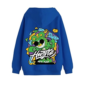 veirdo cotton fleece oversized fit black grey green blue amp orange cool amp latest aesthetic hustle monster graphic printed full sleeve hoodie for men
