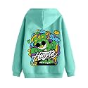 Veirdo® Cotton Fleece Oversized Fit Black, Grey, Green, Blue &amp; Orange Cool &amp; Latest Aesthetic Hustle Monster Graphic Printed Full Sleeve Hoodie for Men