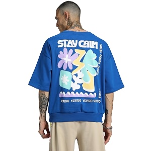 veirdo cotton polly fleece regular fit blue graphic print sweatshirt for men vss0423blpt10_s
