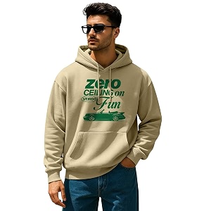 Veirdo Polycotton Spun Oversized Fit Hooded Sweatshirt