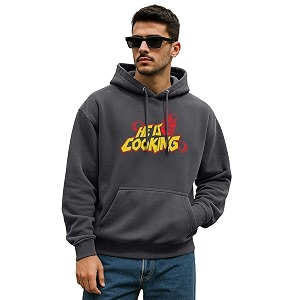 Veirdo Polycotton Spun Oversized Fit Hooded Sweatshirt