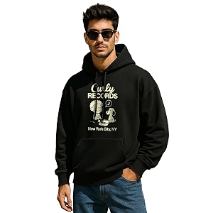 Veirdo Polycotton Spun Oversized Fit Hooded Sweatshirt