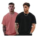 Veirdo® Solid Oversized 100% Pure Cotton Combo T-Shirt for Men &amp; Boys (Half Sleeves, Round Neck, Drop Shoulder, Baggy Fit, Pack of 2, Available in S to 2XL
