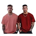 Veirdo® Solid Oversized 100% Pure Cotton Combo T-Shirt for Men &amp; Boys (Half Sleeves, Round Neck, Drop Shoulder, Baggy Fit, Pack of 2, Available in S to 2XL