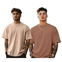 Veirdo® Solid Oversized 100% Pure Cotton Combo T-Shirt for Men &amp; Boys (Half Sleeves, Round Neck, Drop Shoulder, Baggy Fit, Pack of 2, Available in S to 2XL