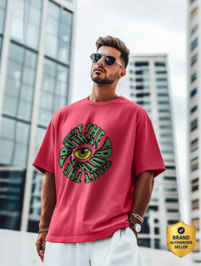 Veirdo Typography Graphic Print Men Round Neck