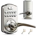 Veise KS04 Keypad Door Lock with Zinc Alloy Handle, Satin Nickel