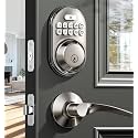 Veise RZ-C Keyless Entry Door Lock with 2 Lever Handles, Satin Nickel