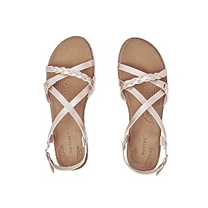 Veittes Womens Casual Casual Cross Strap Flat