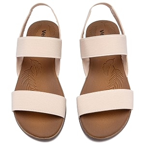 Veittes Womens Double Bands Elastic Strap Slide
