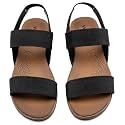 Veittes Women39s Double Bands Elastic Strap Slide