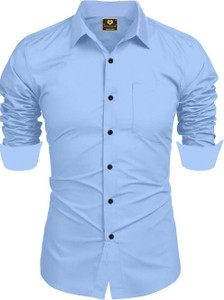 VEKARIYA ENTERPRISE Men Solid Casual Light Blue