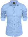 VEKARIYA ENTERPRISE Men Solid Casual Light Blue