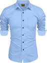 VEKARIYA ENTERPRISE Men Solid Casual Light Blue