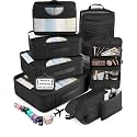 Veken 10 Set/8 Set Packing Cubes for Travel Essentials,Anti-Wrinkle Buckled Suitcase Organizer for Shoe &amp; Toiletry Bag,Carry On Luggage Bag for Airplane &amp; College Dorm Room Accessories,Women Men Gifts