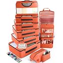 Veken 10 Set Packing Cubes for Travel Essentials,Anti-Wrinkle Buckled Suitcase Organizer for Shoe &amp; Toiletry Bag,Carry On Luggage Bag with 99+ Count Mesh Holes for Airplane &amp; College Dorm Accessories