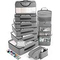 Veken 10 Set Packing Cubes for Travel Essentials,Anti-Wrinkle Buckled Suitcase Organizer for Shoe &amp; Toiletry Bag,Carry On Luggage Bag with 99+ Count Mesh Holes for Airplane &amp; College Dorm Accessories