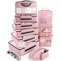 Veken 10 Set Packing Cubes for Travel Essentials,Anti-Wrinkle Buckled Suitcase Organizer for Shoe &amp; Toiletry Bag,Carry On Luggage Bag with 99+ Count Mesh Holes for Airplane &amp; College Dorm Accessories