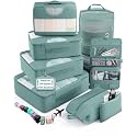 Veken 8 Set Packing Cubes for Travel Essentials,Anti-Wrinkle Buckled Suitcase Organizer for Shoe &amp; Toiletry Bag,Carry On Luggage Bag with 99+ Count Mesh Holes for Airplane &amp; College Dorm Accessories