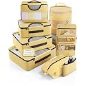 Veken 8 Set Packing Cubes for Travel Essentials,Anti-Wrinkle Buckled Suitcase Organizer for Shoe &amp; Toiletry Bag,Carry On Luggage Bag with 99+ Count Mesh Holes for Airplane &amp; College Dorm Accessories