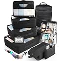 Veken 9 Set Packing Cubes for Travel,Anti-Wrinkle Buckled Suitcase Organizer with Shoe,Toiletry,Makeup Bag,Carry On Luggage Bag with 99+ Count Mesh Holes for Airplane &amp; College Dorm Essentials