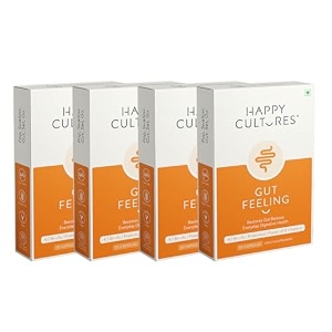 velbiom happy cultures gut feeling digestion supplement unique blend of probiotics for daily digestive health b-vitamins gut digestion clinically tested for men and women - 30 veg capsules