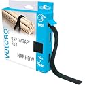 VELCRO Brand VEL-30767-AMS Narrow Straps 3/4 in x 30 ft Roll | Cut to Length Reusable Self-Gripping Tape | Bundle Wrap Garden Tools,Hoses,Organize Craft Supplies,Camping Gear,More | Black (Pack of 12)