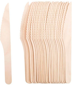 Velexe 50 Pc Wood Knife Disposable Wooden