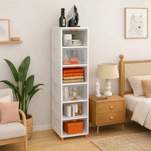 Velfree Plastic Wardrobe Organizer Foldable Cupboard for