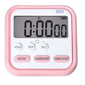 digital kitchen timers large lcd display visual multifunctional magnetic countdown timer loud alarm for classroomcookingfitnessbakingstudying easy for kids and seniors 1 pcs pink