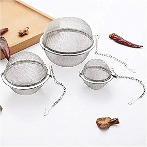 stainless steel tea infuser set pack of 3  small medium large  fine mesh loose leaf tea strainer balls for cups mugs teapots amp spice infusion