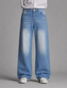 Veliume Men Wide Leg Mid Rise Light