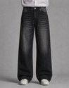 Veliume Wide Leg Men Dark Grey Jeans