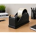 VELLONN Heavy Duty Tape Dispenser 2 Inch (50mm) – Metal Packing Tape Cutter with Anti-Slip Base for Office, Warehouse, Packaging & Desk Use (Black)