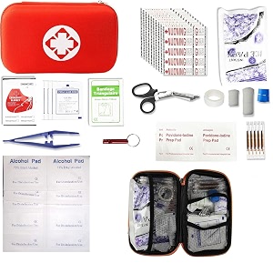 44pcs first aid kit home car camping hiking emergency supplies small compact lovely bag for school outdoor basic outdoor essentials survival kit for travel first aid box with medicine kit