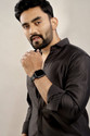VELLOSTA Men Checkered Casual Black Shirt