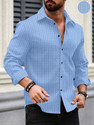 VELLOSTA Men Self Design Casual Light Blue