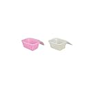 VELLURA Multipurpose Plastic Fruit &amp; Vegetable Basket with Net mesh (Jali) | Vegetables &amp; Fruit Bowl for Dining Table,Kitchen Fruit Storage Basket with Zip Net Cover (White+Pink)
