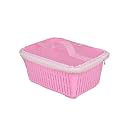 VELLURA SALES Vellura Multipurpose Plastic Fruit &amp; Vegetable Basket With Net Mesh (Jali) | Vegetables &amp; Fruit Bowl For Dining Table,Kitchen Fruit Storage Basket With Zip Net Cover (Pink)