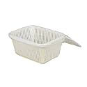 VELLURA Multipurpose Plastic Fruit &amp; Vegetable Basket with Net mesh (Jali) | Vegetables &amp; Fruit Bowl &amp; Hand Blander for Dining Table,Kitchen Fruit Storage Basket with Zip Net Cover (White)