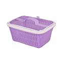 VELLURA SALES Multipurpose Plastic Fruit &amp; Vegetable Basket With Net Mesh (Jali)|Vegetables &amp; Fruit Bowl For Dining Table,Kitchen Fruit Storage Basket With Zip Net Cover (Purple)