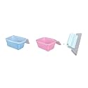 VELLURA Multipurpose Plastic Fruit &amp; Vegetable Basket with Net mesh (Jali) | Vegetables &amp; Fruit Bowl for Dining Table,Kitchen Fruit Storage Basket with Zip Net Cover (BLUE+PINK+WINDOW CLEANER)