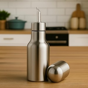 velmora oil dispenser 500ml for kitchen stainless steel - oil bottle for kitchen - cooking oil storage containerpourer - leakproof amp long lasting 500ml silver