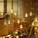 Plastic 12 Ball 138 Led 8.2 Feet Wish Ball Curtains String Lights Window Curtain Lights Sourced For Indoor Outdoor Decoration In Birthday (3 Meter, Warm White) (String Light)