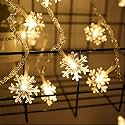 16 LED Light Snow Flake Warm White String Fairy Light Globe String Lights Plug in for Bedroom Decor Indoor Outdoor Fairy Light for Home Wall Garden Decorations