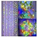Artificial Leaf Curtain String Lights for Decoration 200 Multicolor LED Green Vine Hanging Lights Plug-in Fairy Curtain Lights for Wall, Bedroom, Balcony, Diwali, Christmas, Wedding Lighting